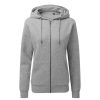 New Asquith & Fox Womens Zip-Through Organic Hoodie ( ) Heather Grey