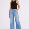 Clearance Etica Devon Wide Leg Crop Jeans Desert Breeze