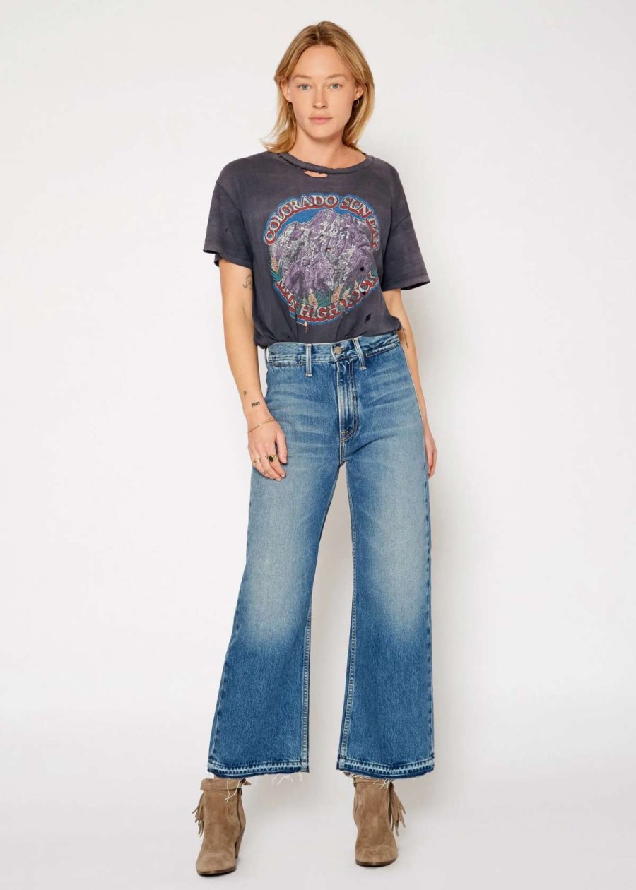 Clearance Noend Denim Queen Wide Leg Destroyed Patch Jeans Tahoes