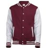 Hot Awdis Unisex Varsity Jacket ( ) Burgundy / Heather Gray