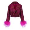 Wholesale Andreeva Raspberry Marilyn Jacket With Feathers Pink