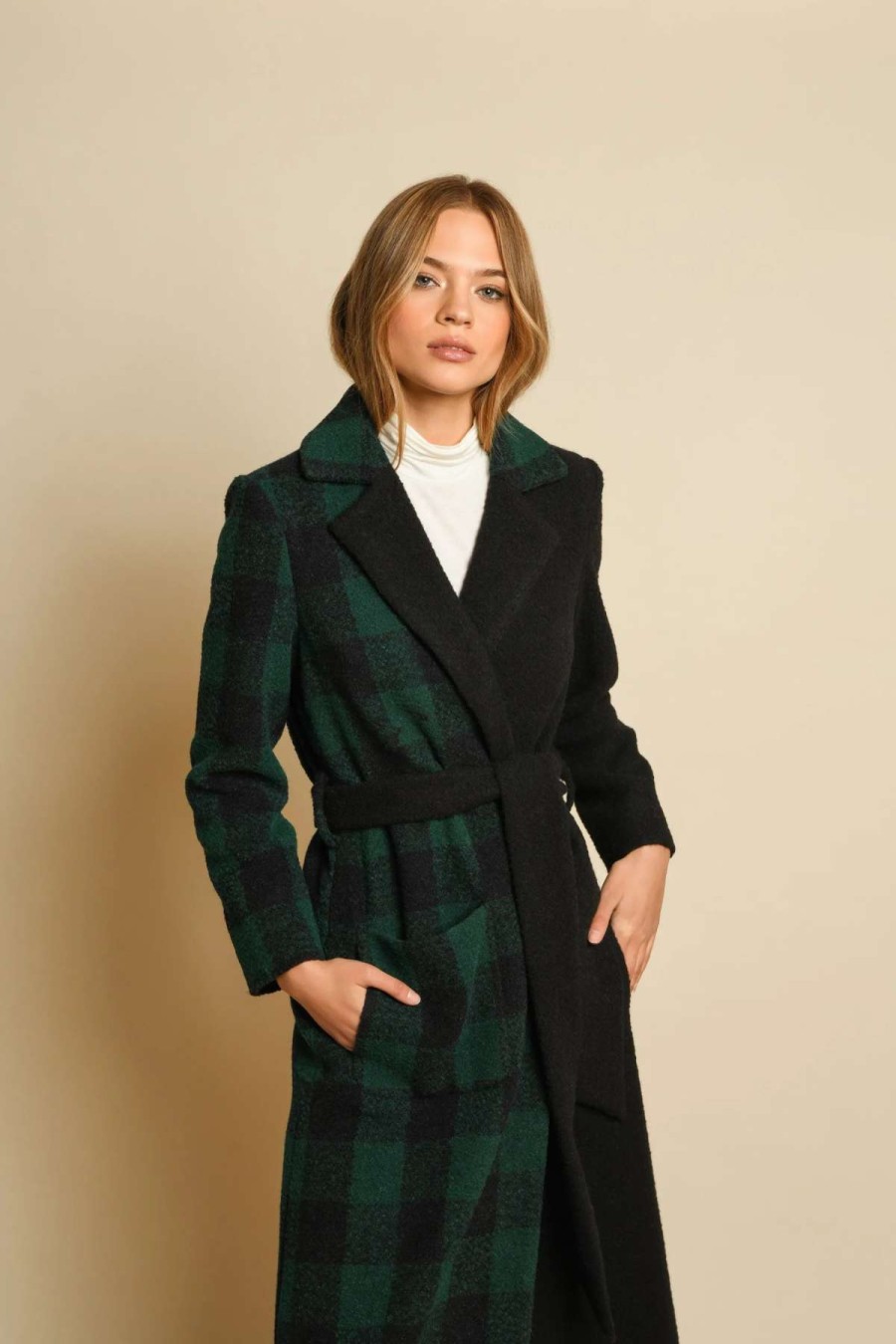 Hot Hutch Wilder Coat Green/Blk