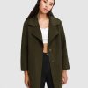 Best Belle & Bloom Ex-Boyfriend Wool Blend Oversized Jacket Military Green