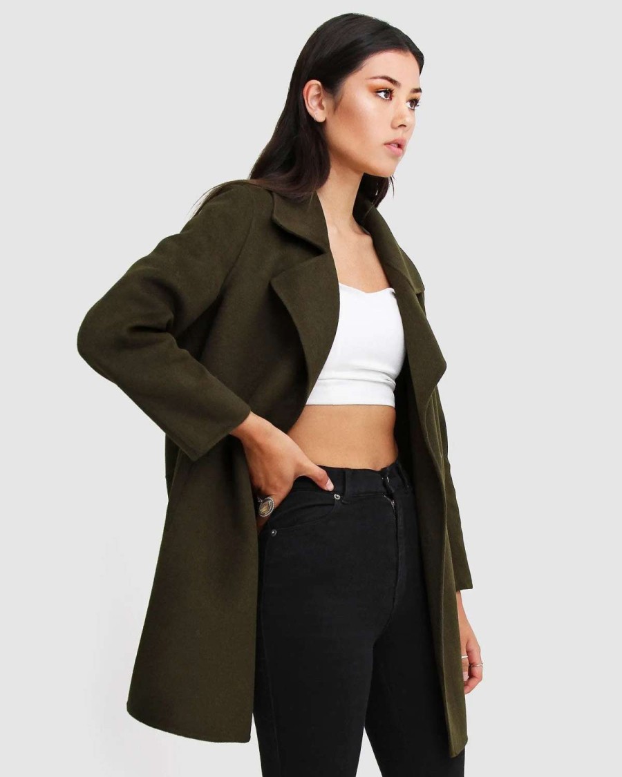 Best Belle & Bloom Ex-Boyfriend Wool Blend Oversized Jacket Military Green