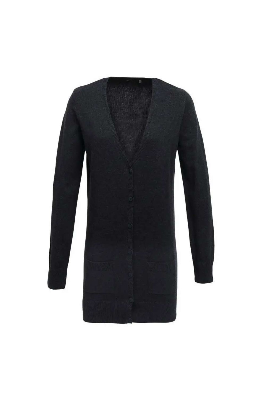 New Premier Womens/Ladies Longline V Neck Knitted Cardigan Charcoal