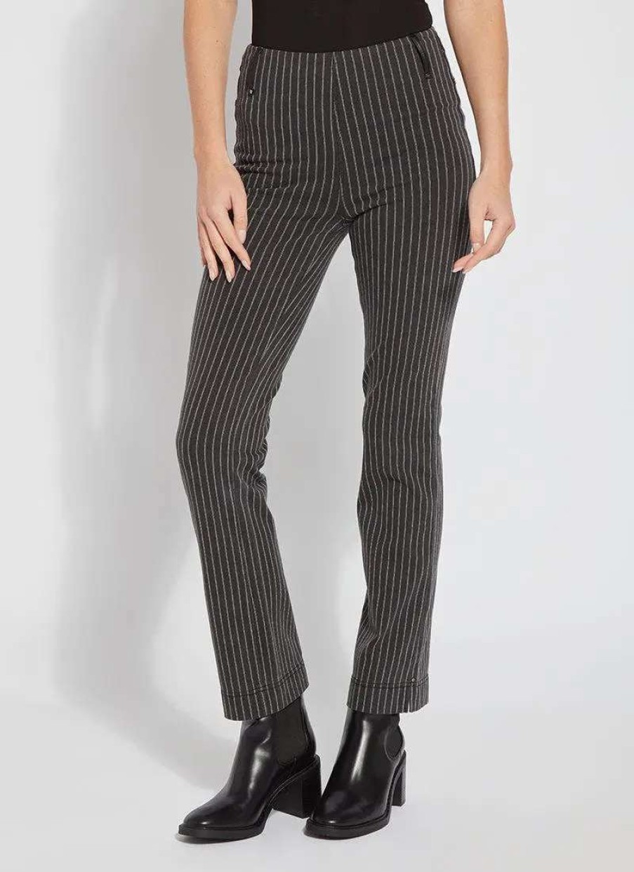 Clearance Lysse Florence Boyfriend Denim Charcoal Pinstripe