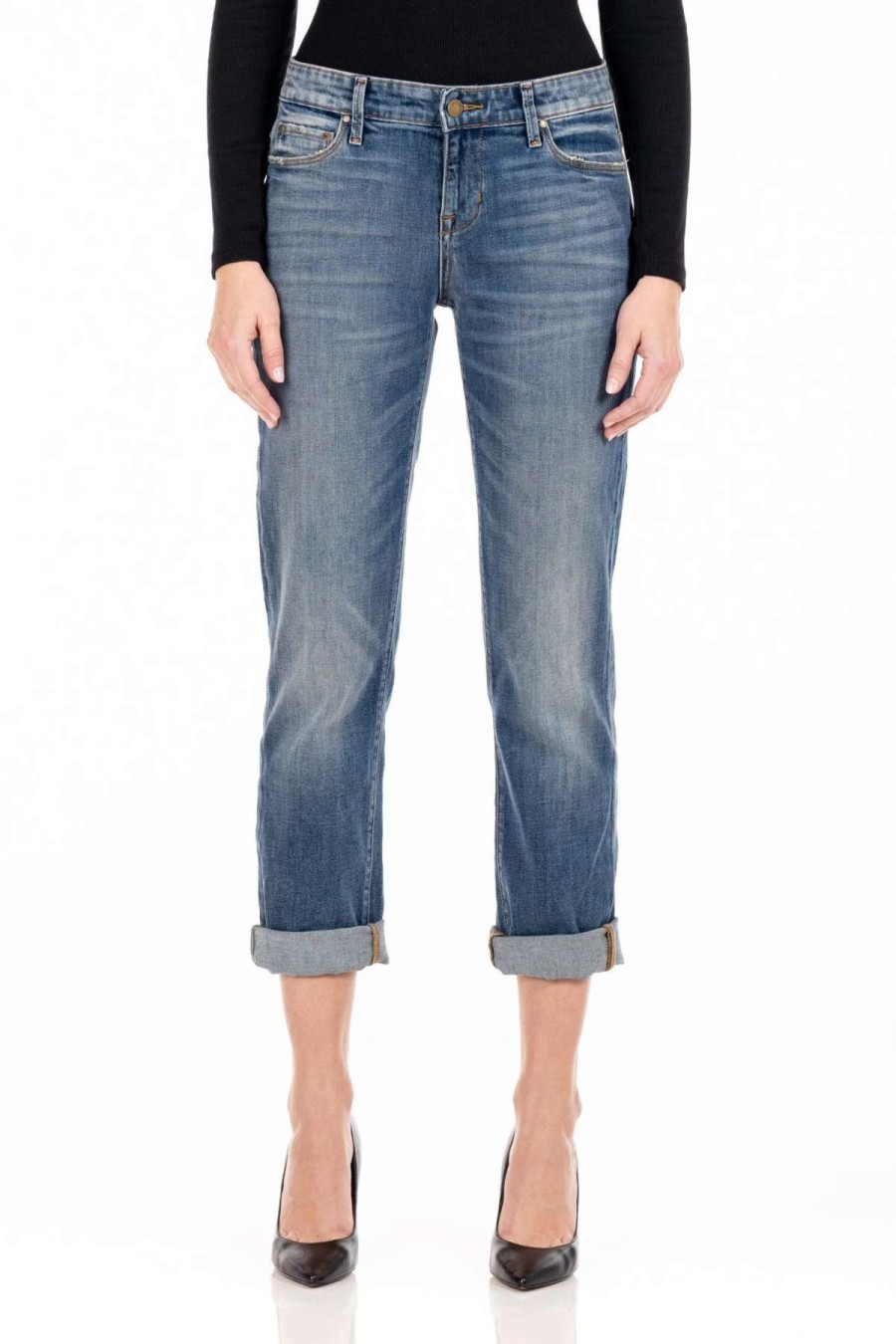 Clearance Fidelity Denim Axl Girlfriend Fit Jeans Lagoon