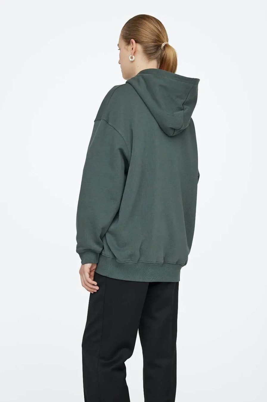 Wholesale Anine Bing Vincent Hoodie Nyc Charcoal Green