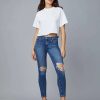 Hot Dl1961 Florence Skinny Mid Rise Instasculpt Ankle Blue Nova Distressed