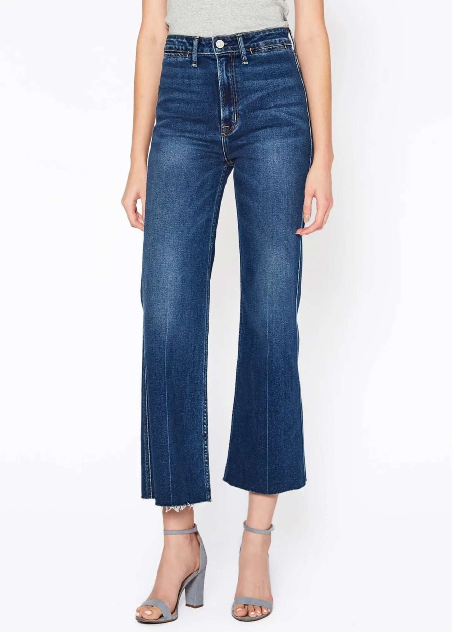 New Noend Denim Queen Wide Leg Crop In Thunder