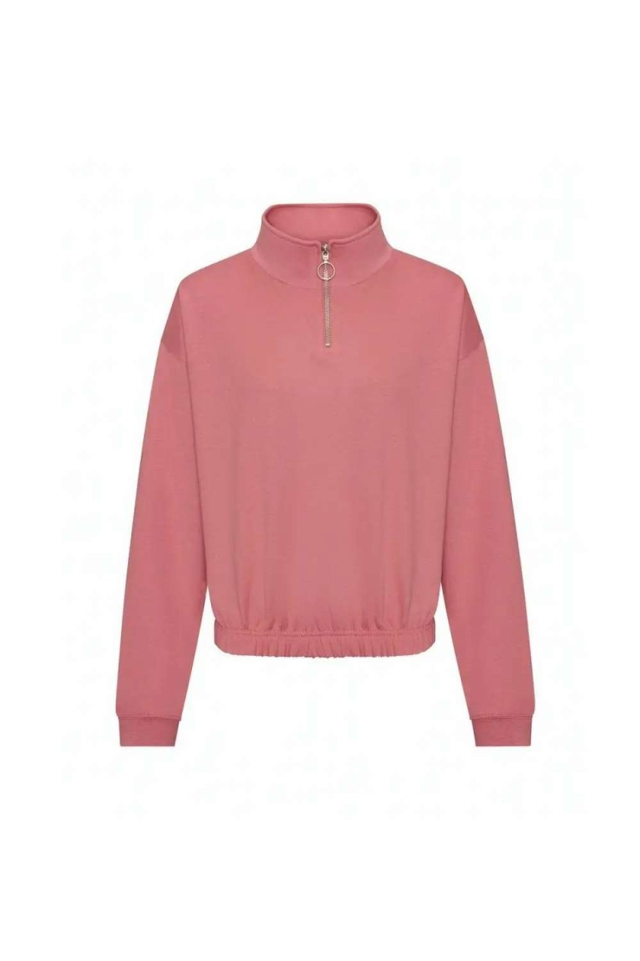 New Awdis Womens/Ladies Just Hoods Crop Sweatshirt Dusty Rose