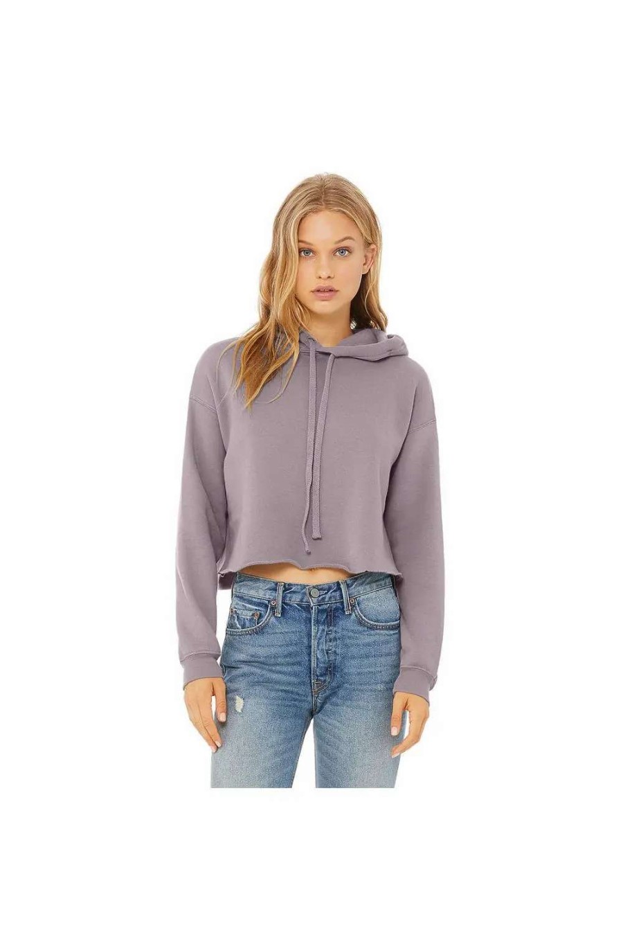 Wholesale Bella + Canvas Ella + Canvas Womens/Ladies Cropped Fleece Hoodie ( ) Storm