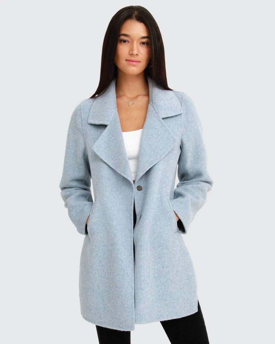 Best Belle & Bloom Ex-Boyfriend Wool Blend Oversized Jacket Light Blue