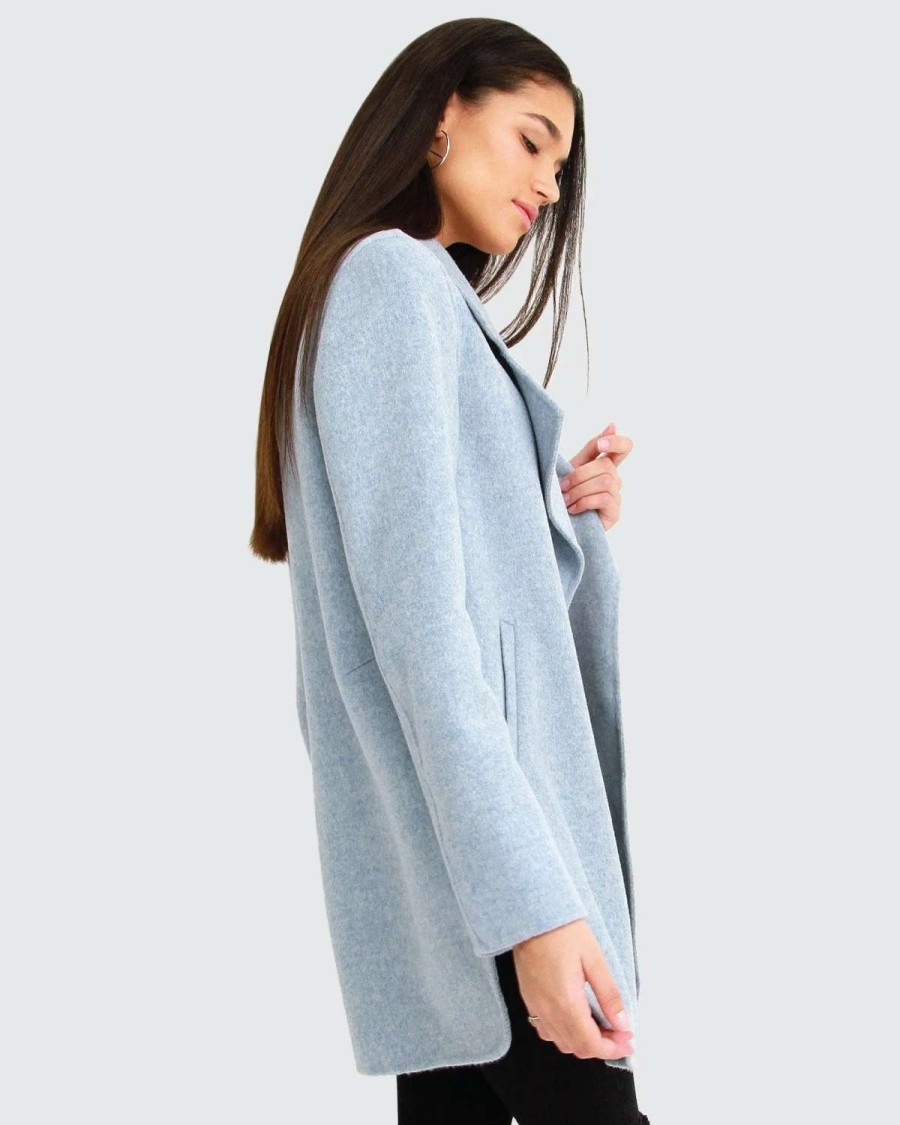 Best Belle & Bloom Ex-Boyfriend Wool Blend Oversized Jacket Light Blue