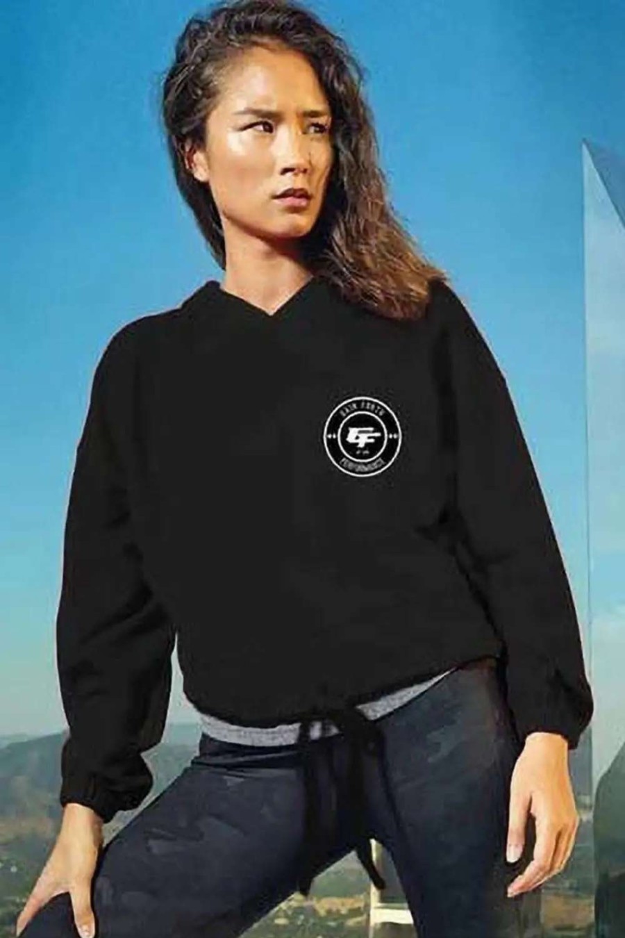 Online Tridri Womens/Ladies Cropped Oversize Hoodie ( ) Black