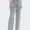 Hot Avec Les Filles Distressed Wide Leg Cargo Jeans Tunnel Wash