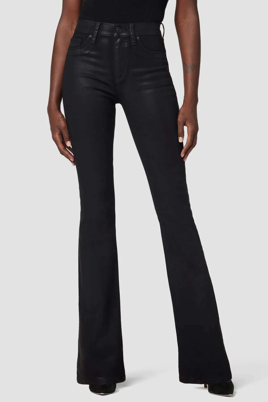 Online Hudson Jeans Barbara High-Rise Bootcut Jean Noir Coated