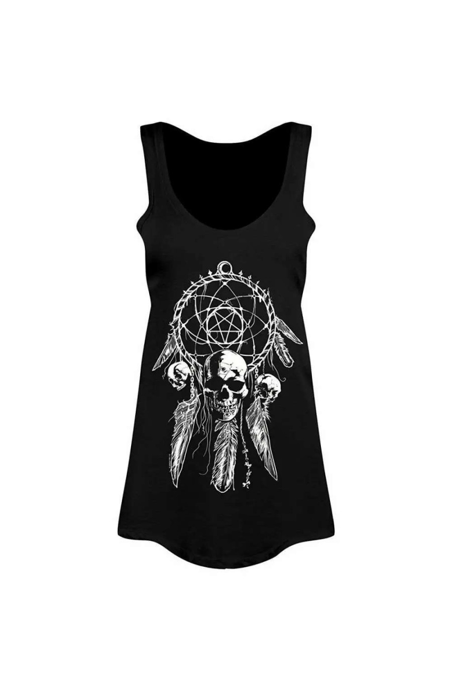 Best Unorthodox Collective Gothic Dreamcatcher Ladies Floaty Vest ( ) Black