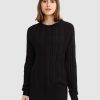 Online Belle & Bloom At Last Cable Knit Jumper With Slit Black