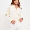 Best English Factory Collared Knit Sweater Ivory