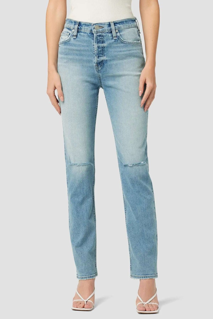 New Hudson Jeans Lly High-Rise Straight Ankle Jean Sunshine