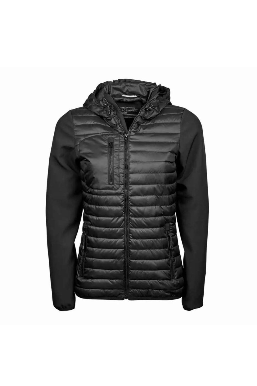 Best Tee Jays Womens/Ladies Hooded Crossover Jacket Black