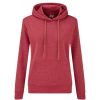 Clearance Of The Loom Fruit Of The Loom Ladies Lady Fit Hooded Sweatshirt / Hoodie ( ) Heather Red