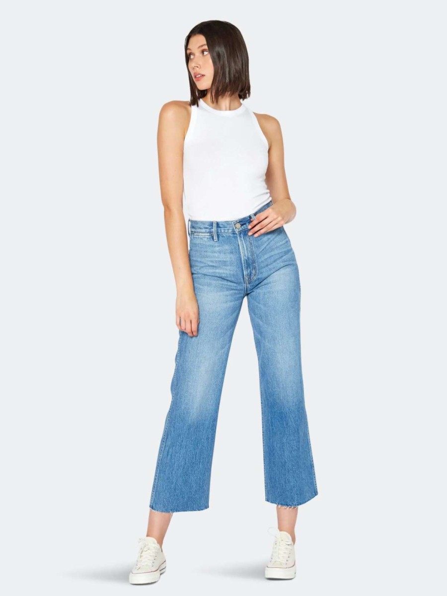 Best Noend Queen Wide Leg Crop Jeans In Lawrence Denim