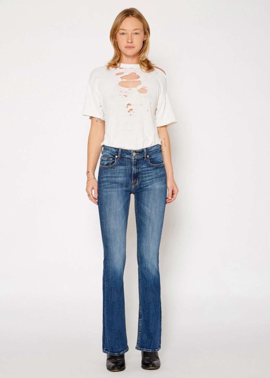 Clearance Noend Denim Grace Mid Rise Flare Jeans In Mystic