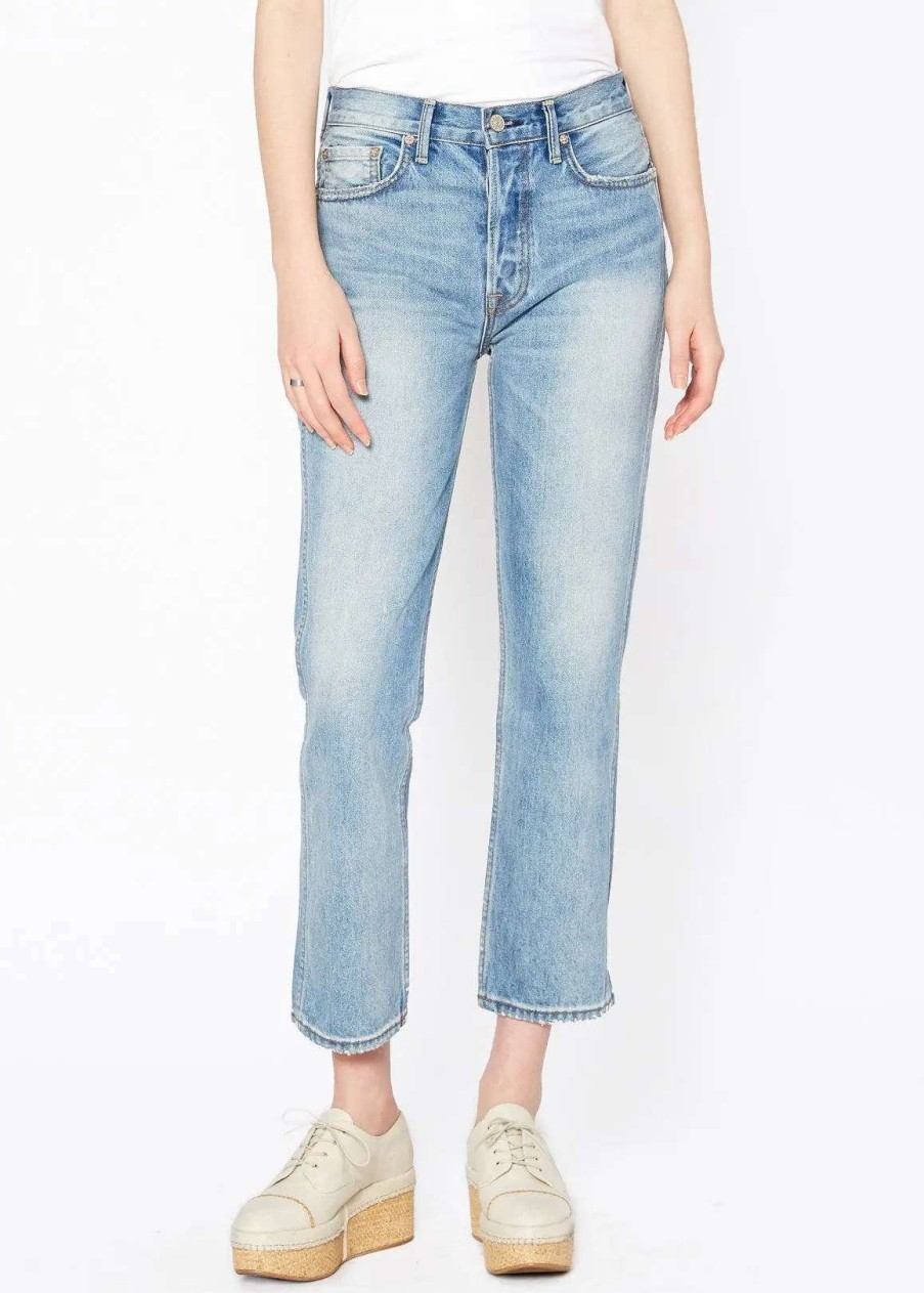 Hot Noend Denim Claude Crop High Rise Straight Jeans Highland