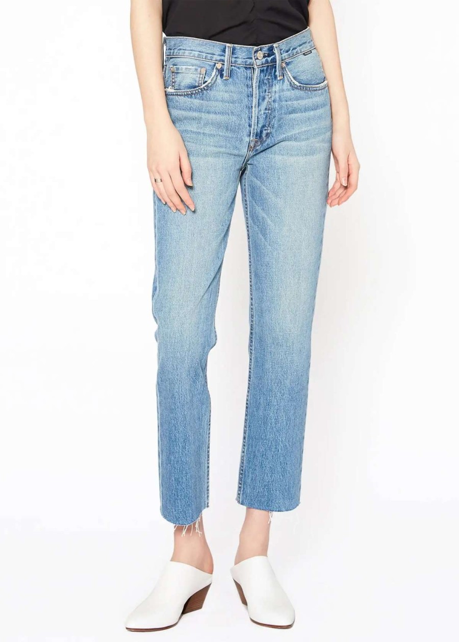 Best Noend Denim Astoria High Rise Straight Crop In Baby Blues