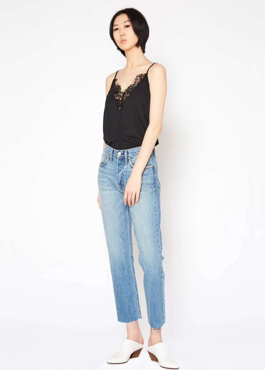 Best Noend Denim Astoria High Rise Straight Crop In Baby Blues