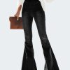 New Anna-Kaci Elastic Waist Distressed Flared Long Bell Bottom Denim Jeans