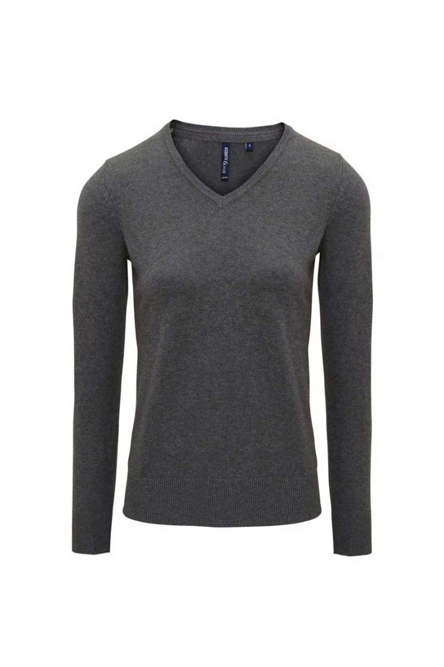 Best Asquith & Fox Womens/Ladies V-Neck Sweater Charcoal