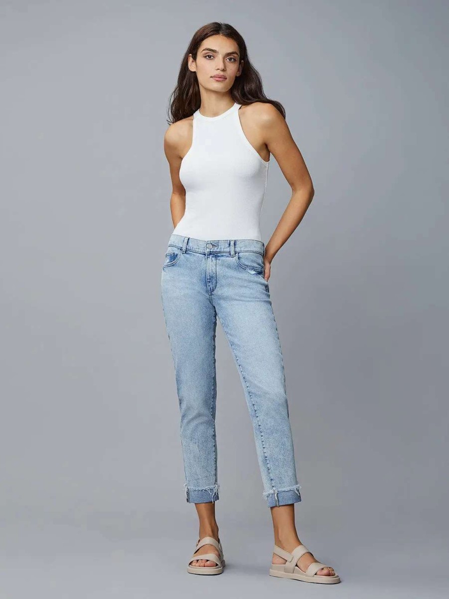 Best Dl1961 Riley Boyfriend Straight Jeans Light Blue