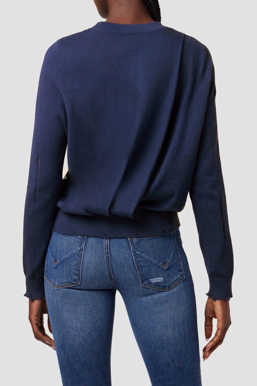 Online Hudson Jeans Long Sleeve Twist Back Sweater Beacon Blue