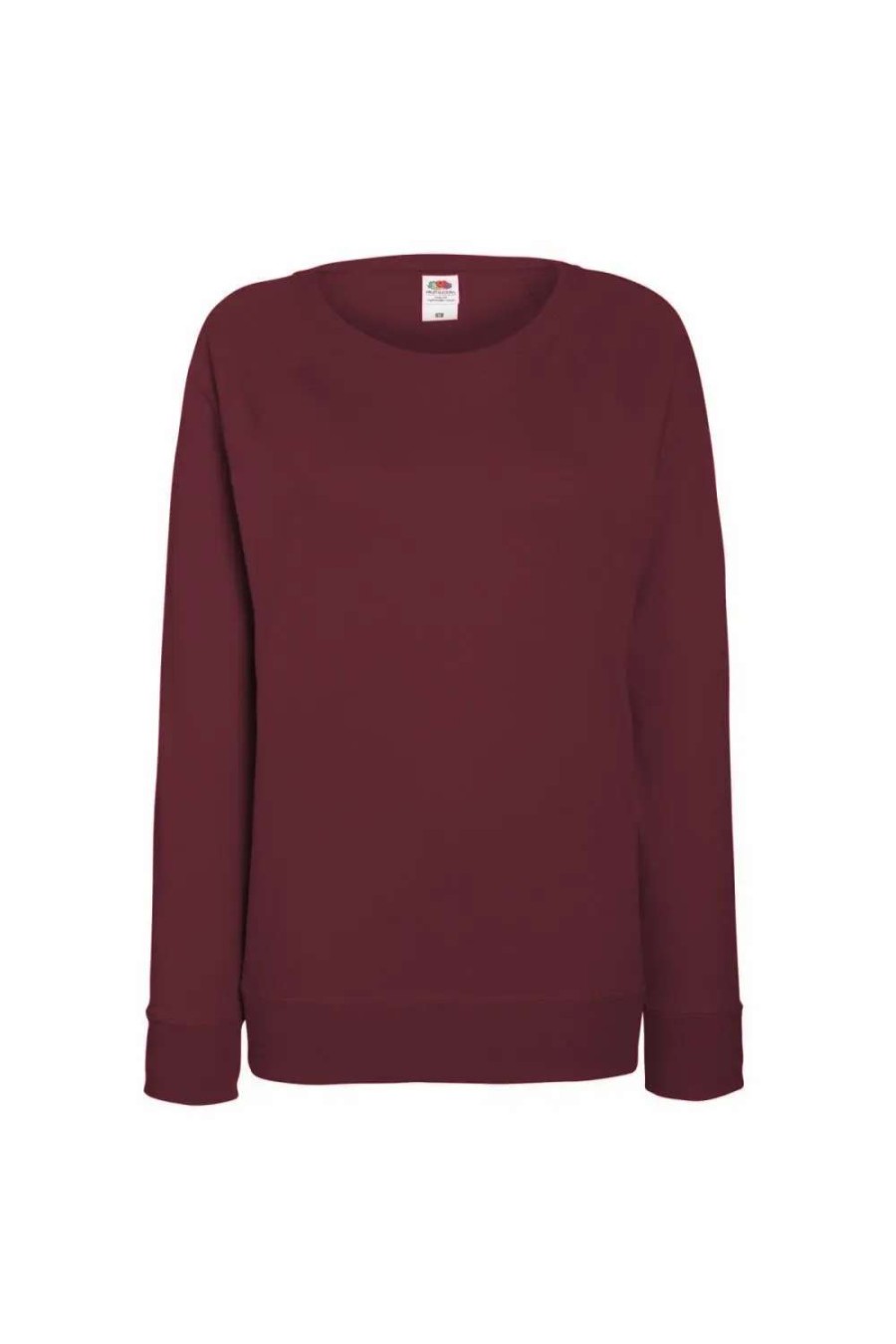 Wholesale Of The Loom Fruit Of The Loom Ladies Fitted Lightweight Raglan Sweatshirt Burgundy