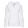 New Fruit Of The Loom Of The Loom Ladies Lady-Fit Hooded Sweatshirt Jacket ( ) White