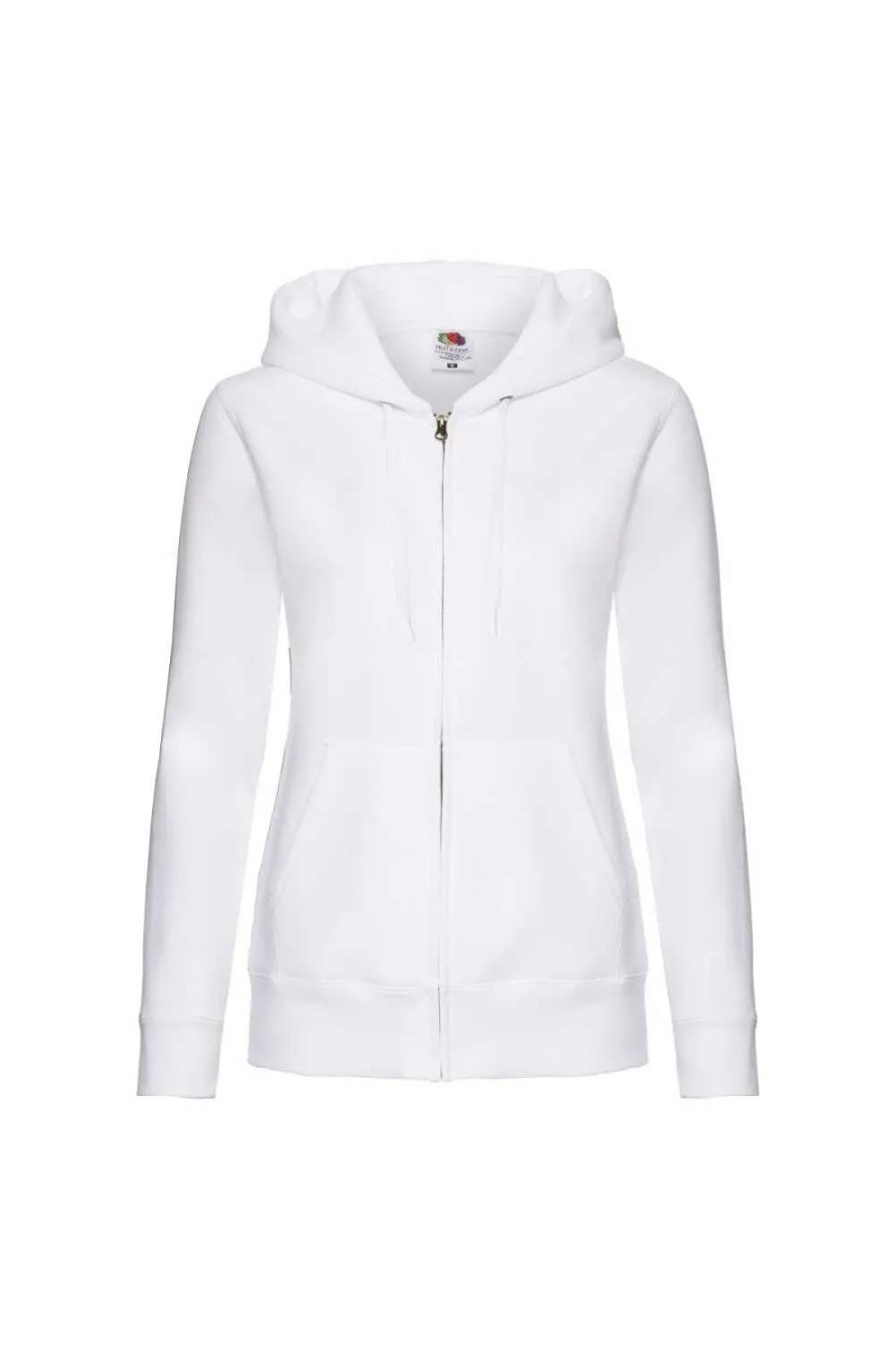 New Fruit Of The Loom Of The Loom Ladies Lady-Fit Hooded Sweatshirt Jacket ( ) White