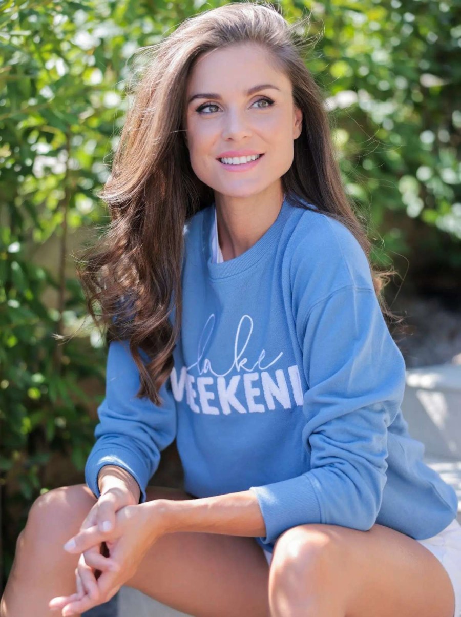 Hot Shiraleah "Lake Weekend" Sweatshirt Blue