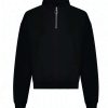 Wholesale Awdis Womens/Ladies Cropped Sweatshirt Deep Black