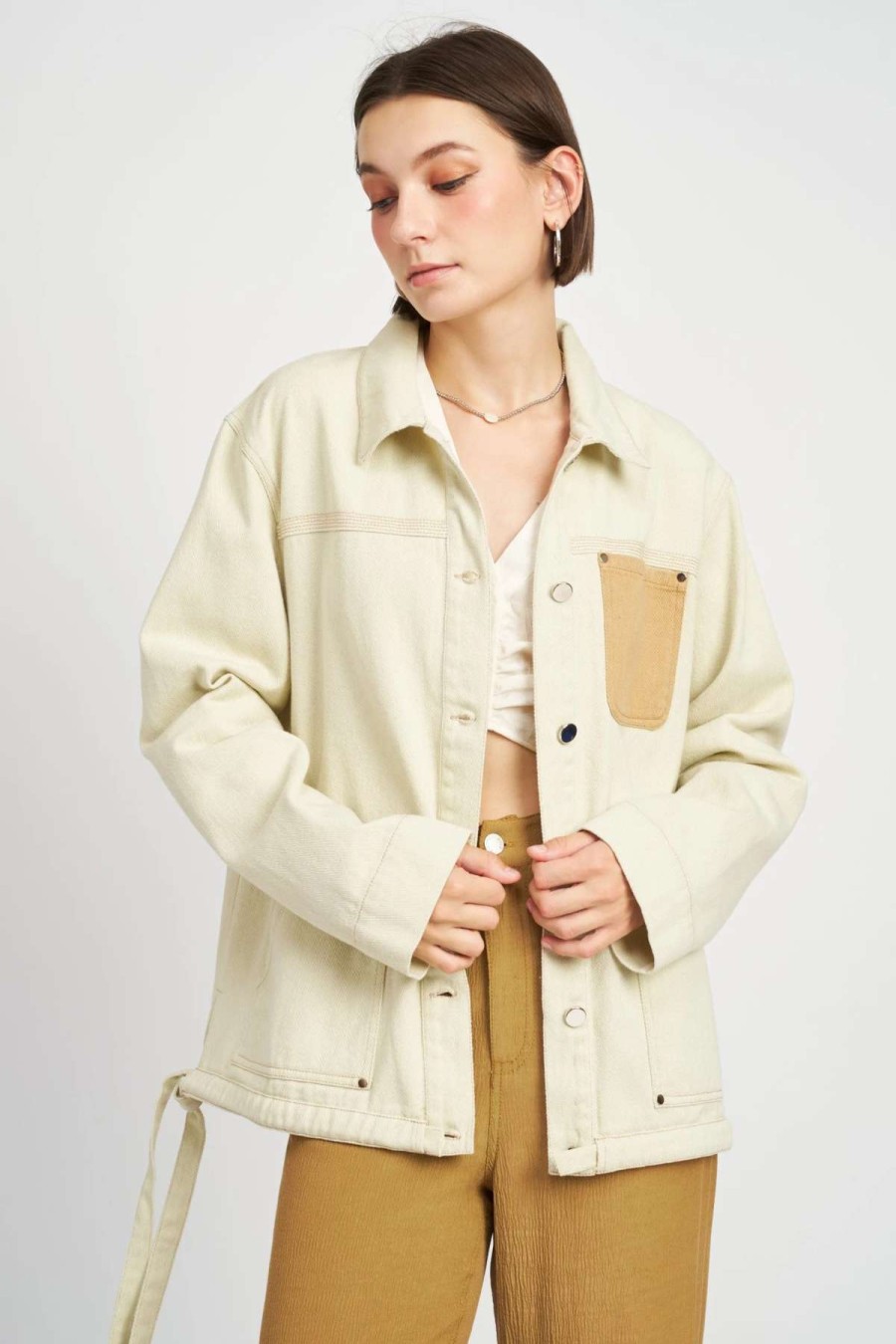 Online Emory Park Nevaeh Denim Jacket Ivory