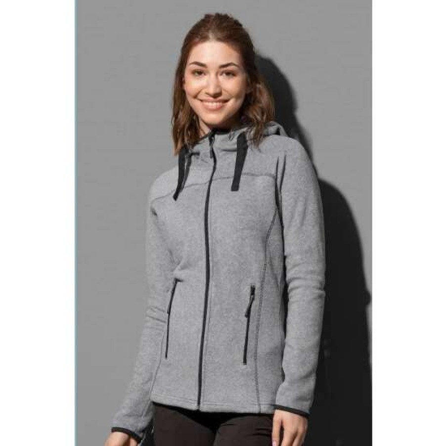 Clearance Stedman Active Womens/Ladies Active Power Fleece Jacket ( ) Coats, Jackets & Blazers Heather Gray