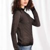 Online Minnie Rose Athena Textured Mock Neck Sweater Black/Camel