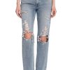 Best Avec Les Filles Distressed Straight Leg Jeans Mid Morning Wash