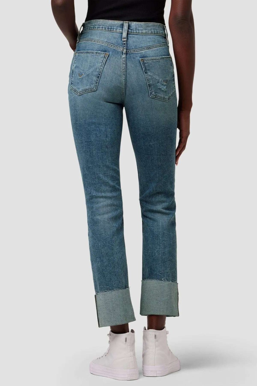 Hot Hudson Jeans Lly High-Rise Straight Ankle Jean Mineral Blue