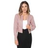 Wholesale Krisp Womens/Ladies Pu Cropped Open Style Jacket ( ) Pink