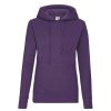 Hot Of The Loom Fruit Of The Loom Ladies Lady Fit Hooded Sweatshirt / Hoodie ( ) Purple