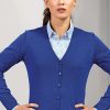 Wholesale Premier Womens/Ladies Button Through Long Sleeve V-Neck Knitted Cardigan Royal