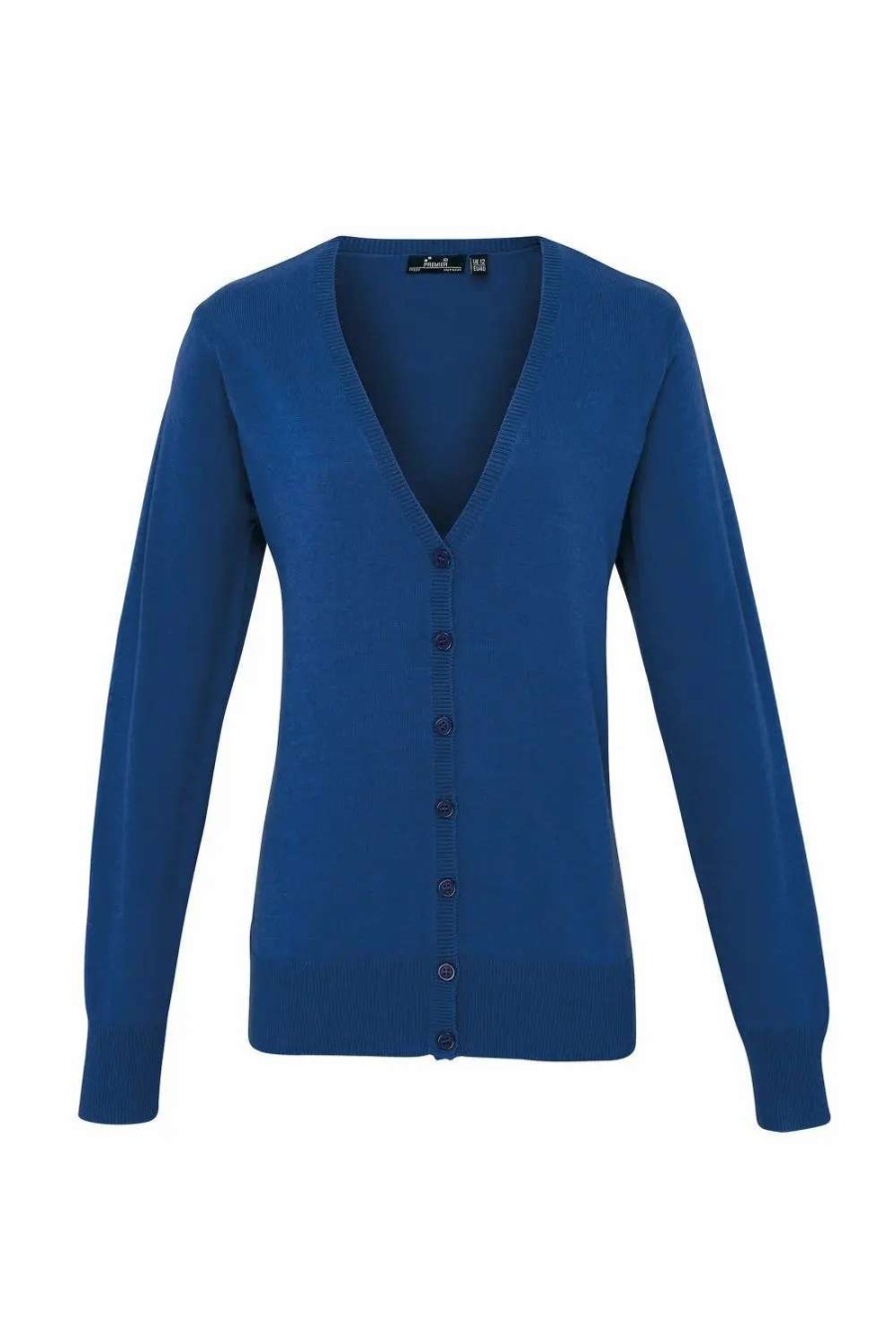 Wholesale Premier Womens/Ladies Button Through Long Sleeve V-Neck Knitted Cardigan Royal